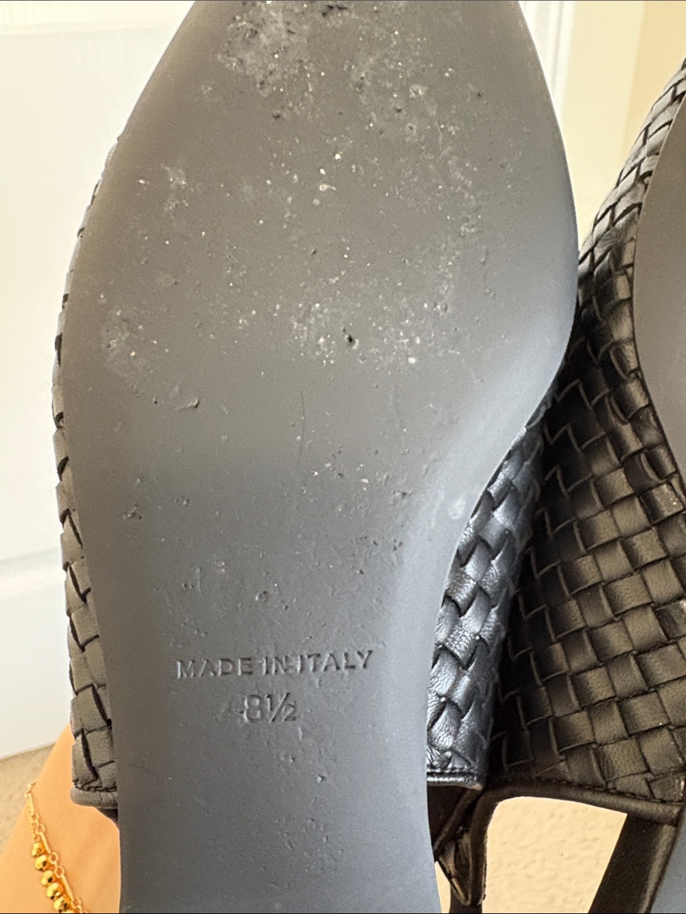 Everlane The V Slingback Black Woven Flat 8.5 - Picture 6 of 8